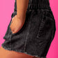 High Waist Raw Hem Denim Shorts