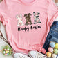 HAPPY EASTER Round Neck Short Sleeve T-Shirt