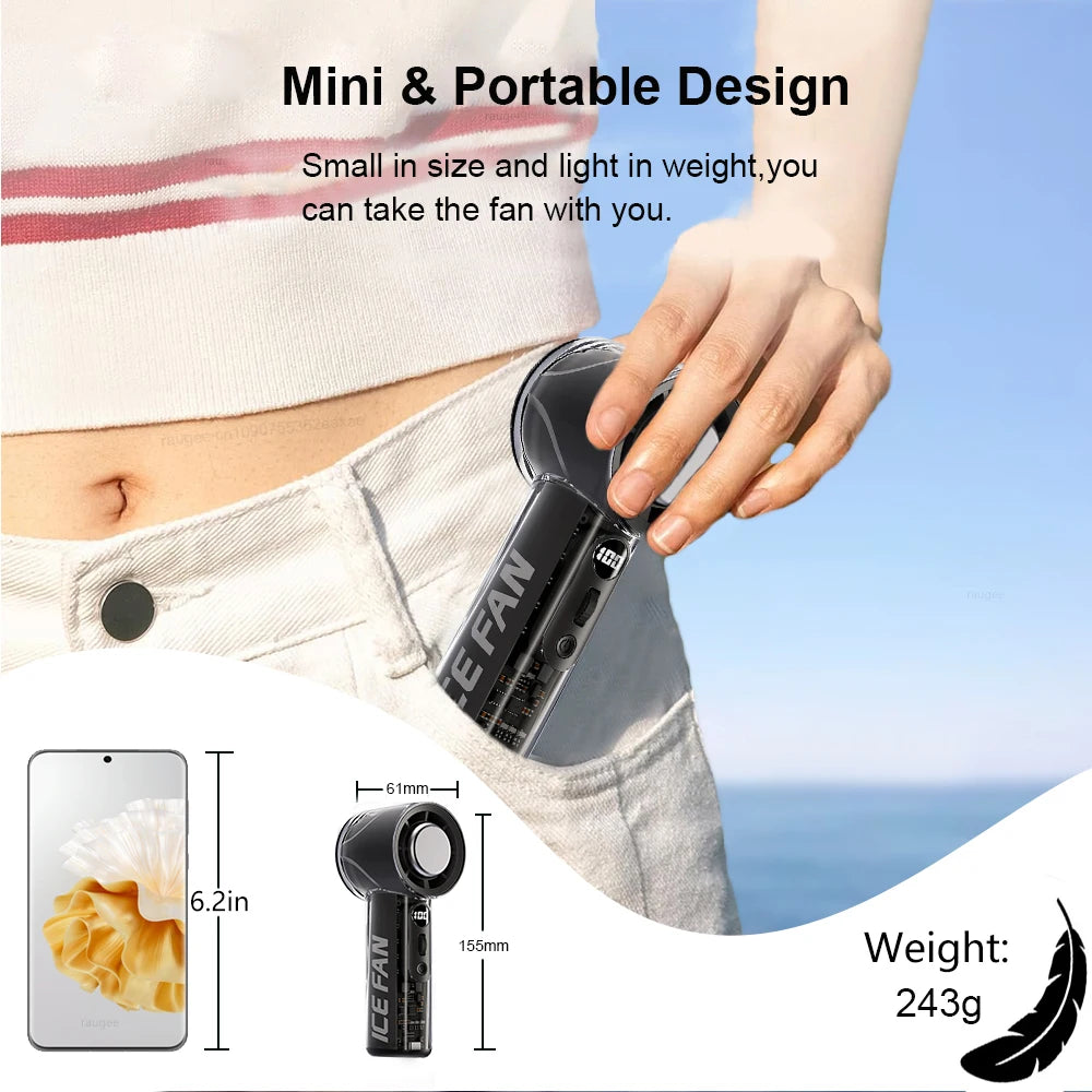 Zimonto handheld cooling device with mini design, easily portable for on-the-go cooling