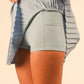 Close-up view of the inside of the Pleated Activewear Skirt with Built-In Shorts for Comfort and Style - Zimonto, showing the built-in shorts for added comfort.