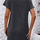 Mandy Ribbed Striped Short Sleeve Mini Tee Dress