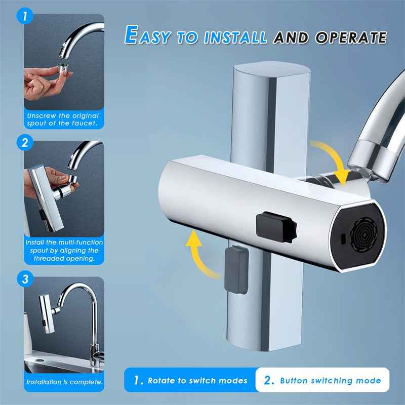 Kitchen Faucet Waterfall Outlet Splash Proof Universal Rotating Bubbler Multifunctional Water Nozzle Extension Kitchen Gadgets