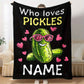 Custom Name Cactus Pickle Blanket Cozy Personalized Gift