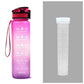 1L Motivational Tritan Water Bottle With Time Markers & Leakproof Design For Fitness & Sports