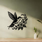 Zimonto - 1pc Hummingbird & Flowers Metal Wall Art, Iron Decorative Plaque for Home, Farmhouse, Garden, Porch, Living Room, Bedroom, Dining Room Wall Hanging, Outdoor & Indoor Decoration, Gift Idea