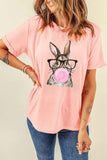 Rabbit Round Neck Short Sleeve T-Shirt