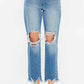 Kancan Distressed Frayed Hem Cropped Jeans