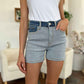 Judy Blue Full Size Color Block Denim Shorts