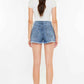 Kancan Distressed Raw Hem High Waist Denim Shorts