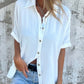 Trendsi - Full Size Button Down Short Sleeve Shirt Plus Size