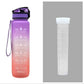 1L Motivational Tritan Water Bottle With Time Markers & Leakproof Design For Fitness & Sports