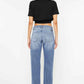 Kancan Mid Rise Distressed Straight Jeans