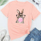 Rabbit Round Neck Short Sleeve T-Shirt