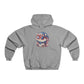 Gray Hedgehog Hoodie for Adults featuring a colorful hedgehog wearing sunglasses