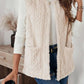 imms1k-9f - Womens Cozy Fall Coral Fleece Vest with Pockets