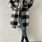 imms1k-9f - Versatile Chic Womens Plaid Overcoat Jacket
