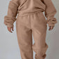 imms1k-9f - Chic Womens Solid Color ZipUp Hoodie Set