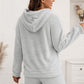 imms1k-9f - Womens Cozy Fluffy Fleece Pajama Hoodie and Shorts Set