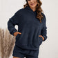 imms1k-9f - Womens Cozy Fluffy Fleece Pajama Hoodie and Shorts Set
