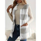 imms1k-9f - Womens Cozy Plaid Fuzzy Vest with Convenient Pockets