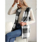 imms1k-9f - Womens Cozy Plaid Fuzzy Vest with Convenient Pockets
