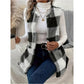 imms1k-9f - Womens Cozy Plaid Fuzzy Vest with Convenient Pockets