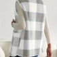imms1k-9f - Womens Cozy Plaid Fuzzy Vest with Convenient Pockets