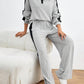 imms1k-9f - Chic Womens Ribbed TwoPiece Suit With Unique Neckline
