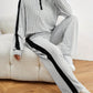 imms1k-9f - Chic Womens Ribbed TwoPiece Suit With Unique Neckline