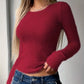 imms1k-9f - Timeless AllSeason Slim Fit Crew Neck Sweater Elegant Burgundy