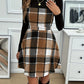 imms1k-9f - Chic ALine Plaid Dress with Cross Straps