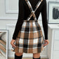 imms1k-9f - Chic ALine Plaid Dress with Cross Straps