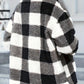 imms1k-9f - Womens Plaid Patchwork ButtonUp Coat with Pockets
