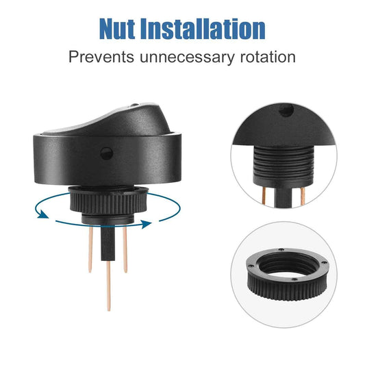 Zimonto LED on off switch for RV with nut installation feature to prevent rotation