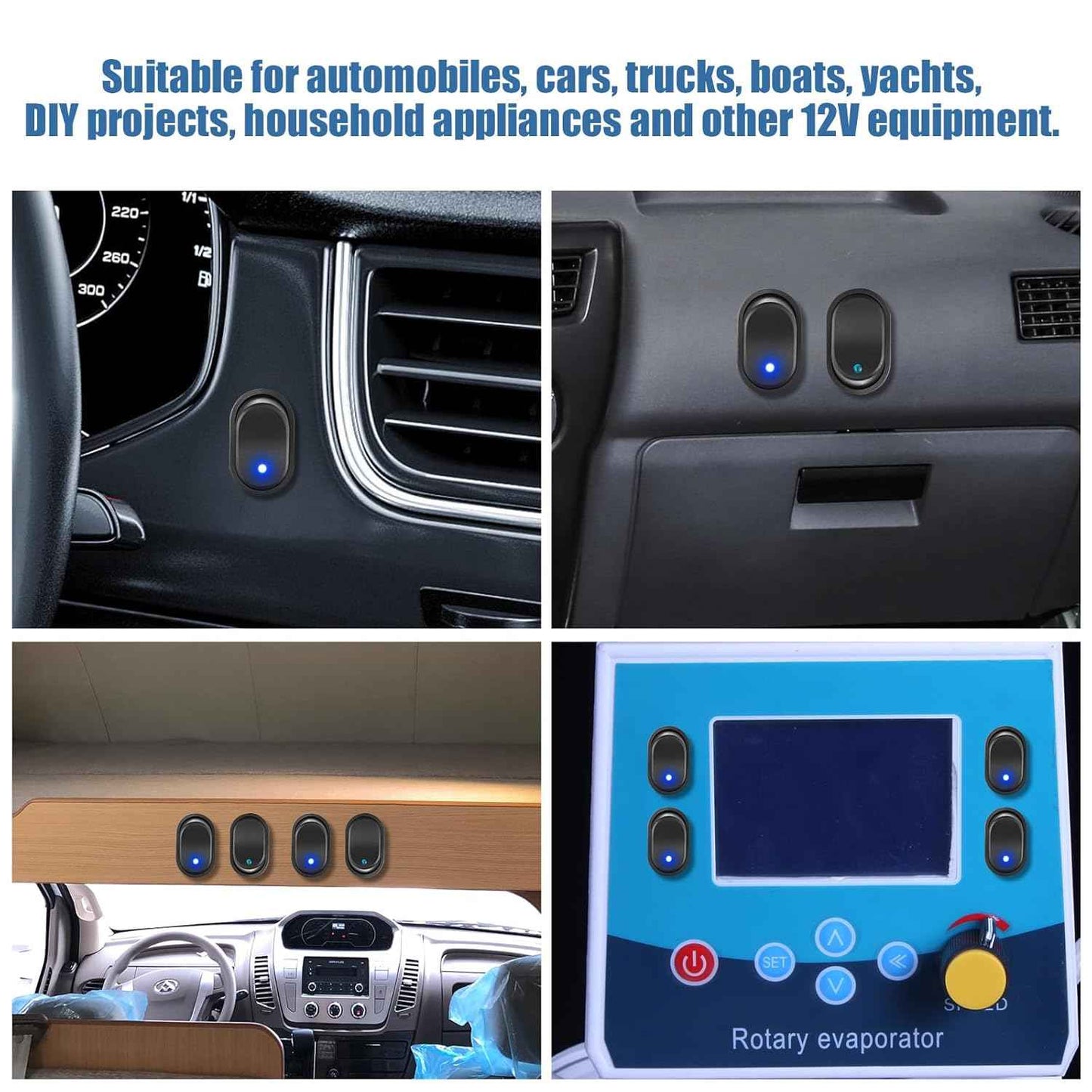 Zimonto LED on off switch for RV with blue indicator lights for various 12V applications