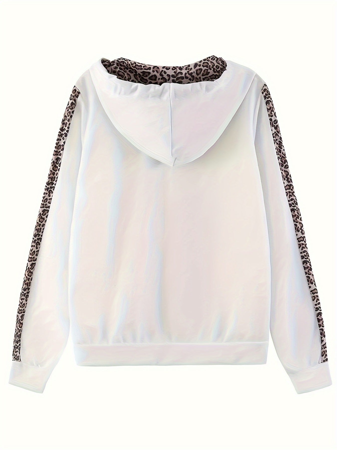 Leopard print hoodie jogger set with a stylish hood and leopard trim on the sleeves