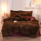 Luxury Fleece Duvet Cover Set in Soft Pink Color