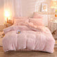 Luxury Fleece Duvet Cover Set in Soft Pink Color
