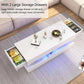 Zimonto modern coffee table with two large storage drawers and LED lighting for stylish living rooms