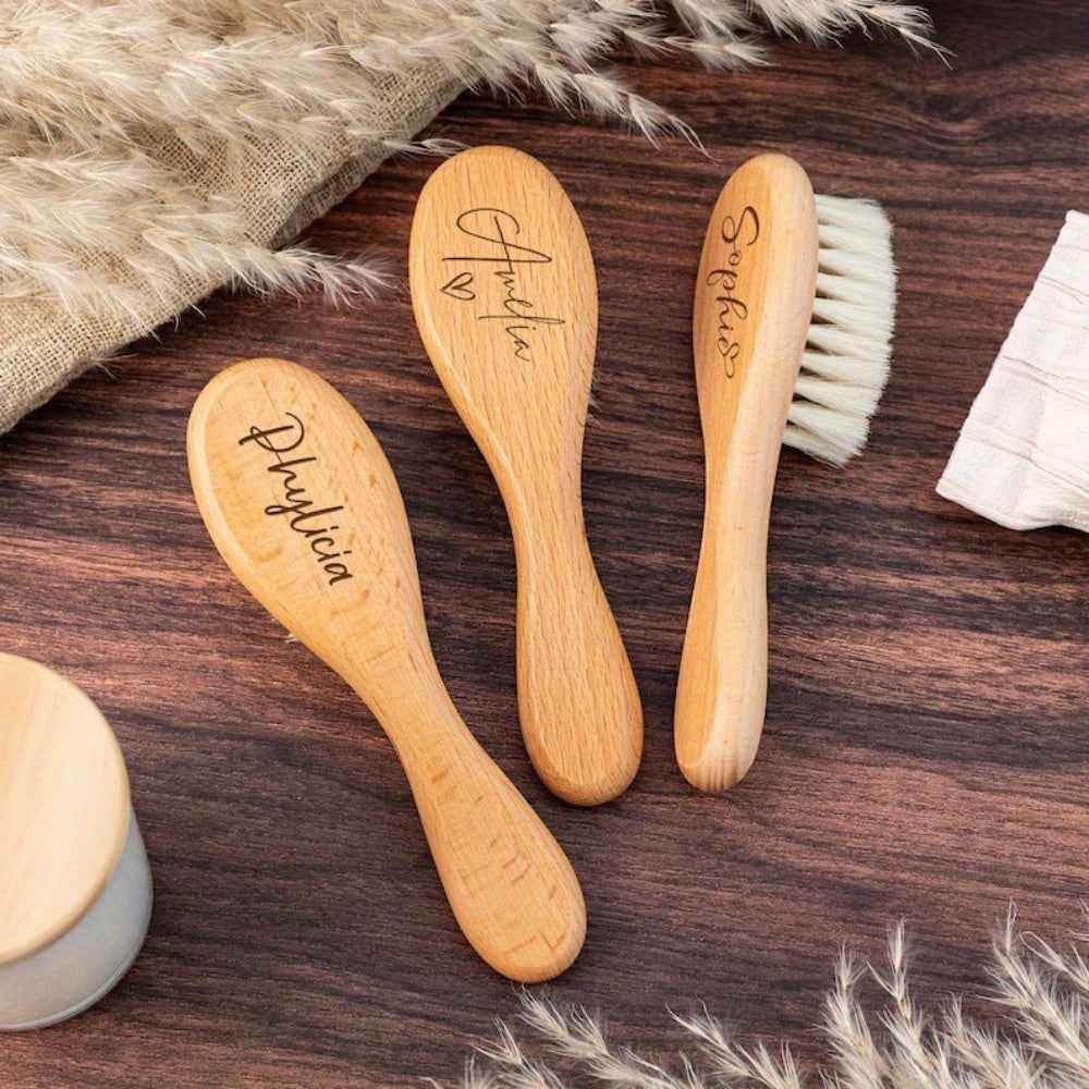 Zimonto Personalized Baby Hair Brush - Custom Engraved