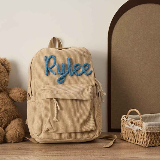 Zimonto Personalized Corduroy Backpack for Kids