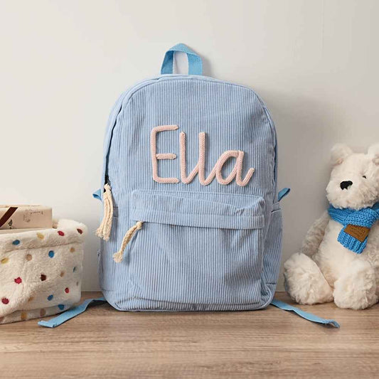 Zimonto Personalized Corduroy Backpack for Kids