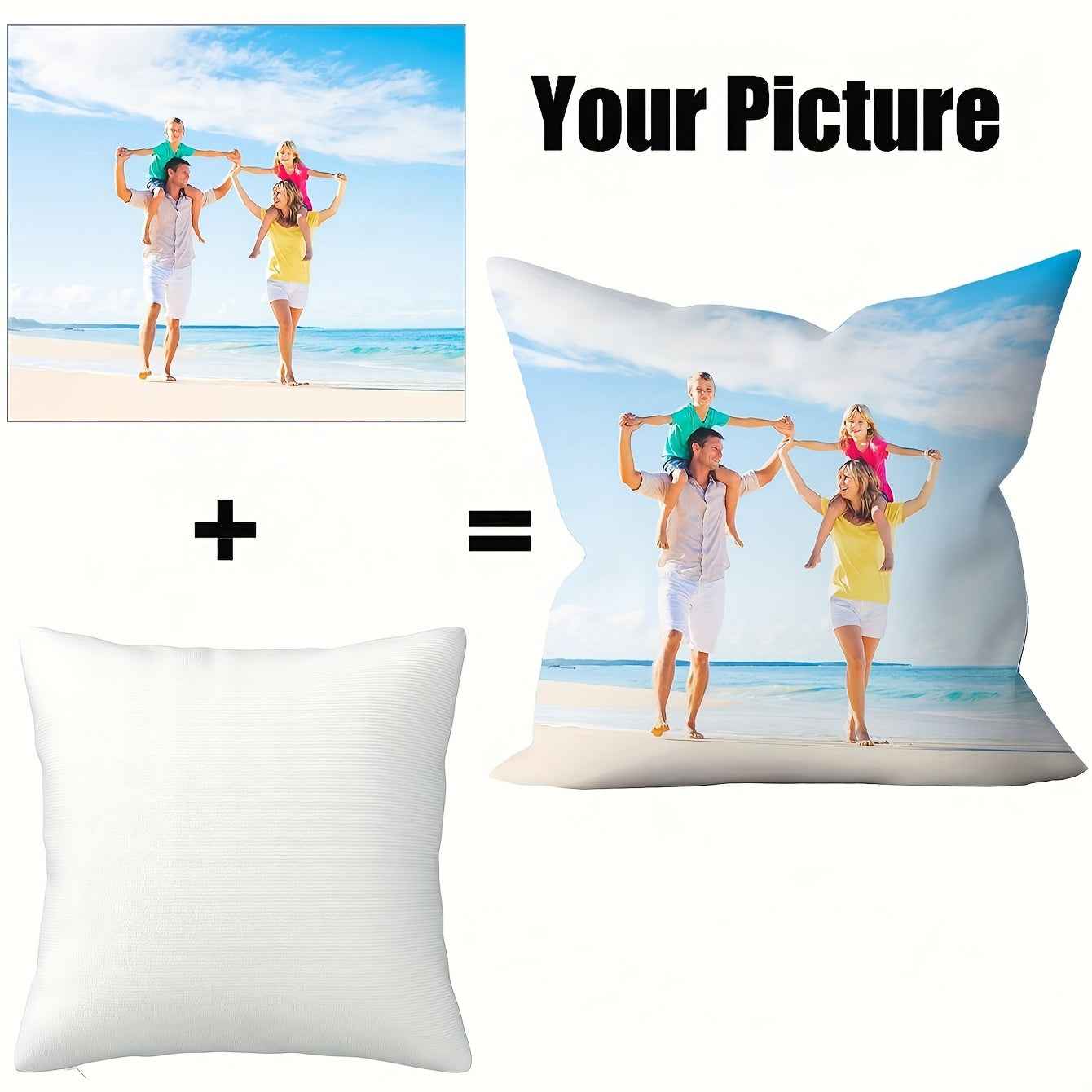 Zimonto Personalized Photo Pillow Cover - Custom Decor