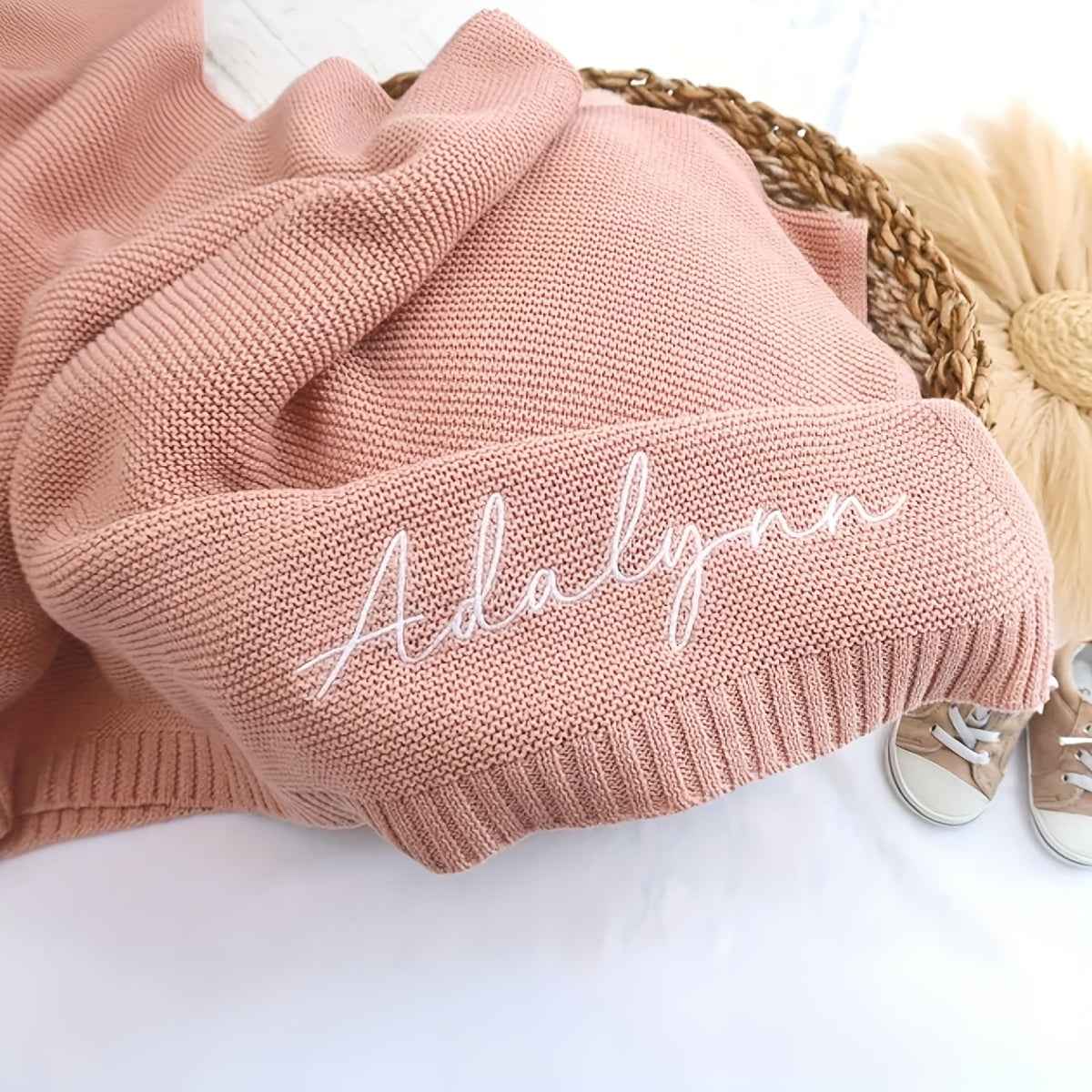 Zimonto Personalized Pink Baby Blanket - Soft & Cozy