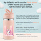 Personalized unicorn water bottle with customizable name feature and pink design for kids