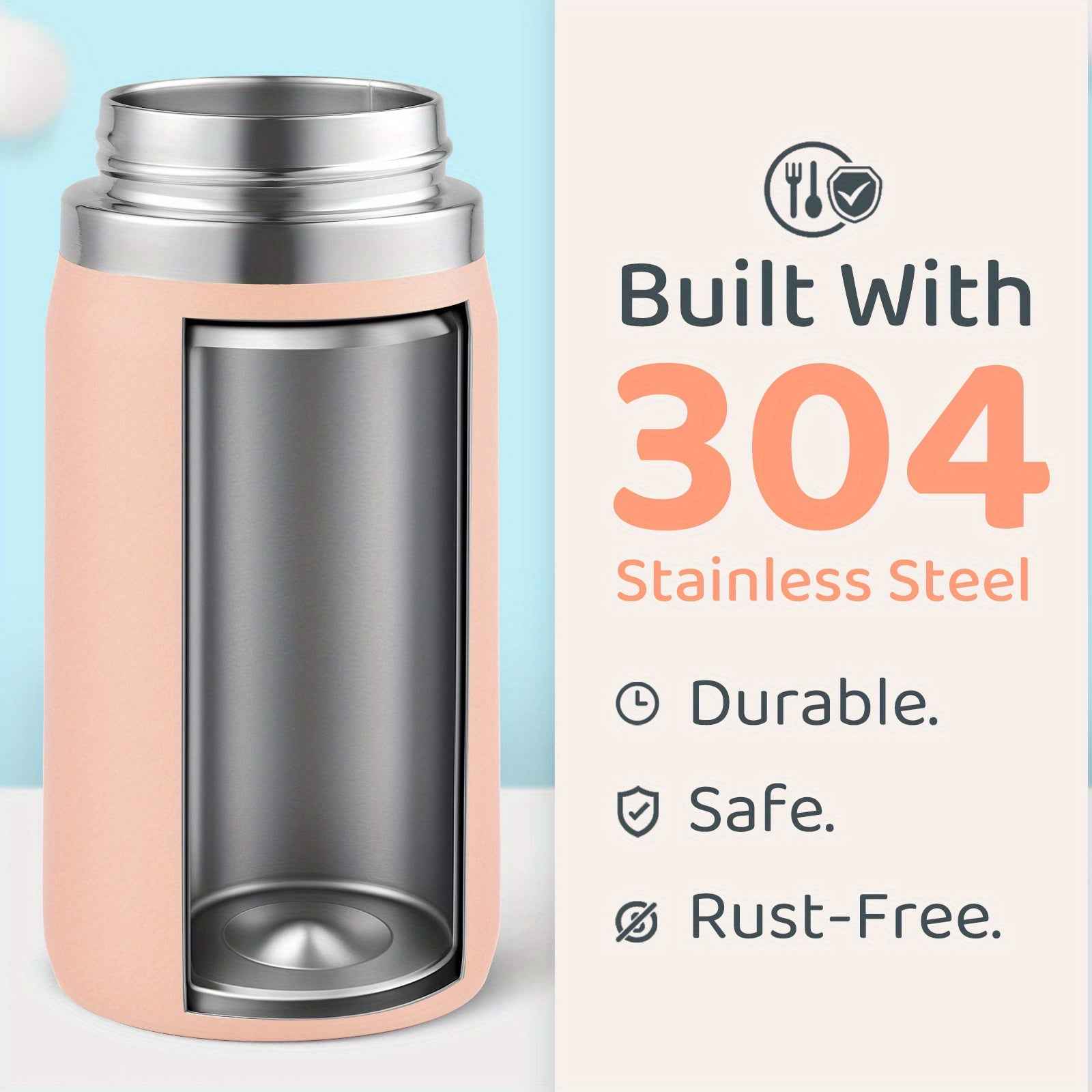 Zimonto personalized unicorn water bottle made of durable 304 stainless steel in a pink finish