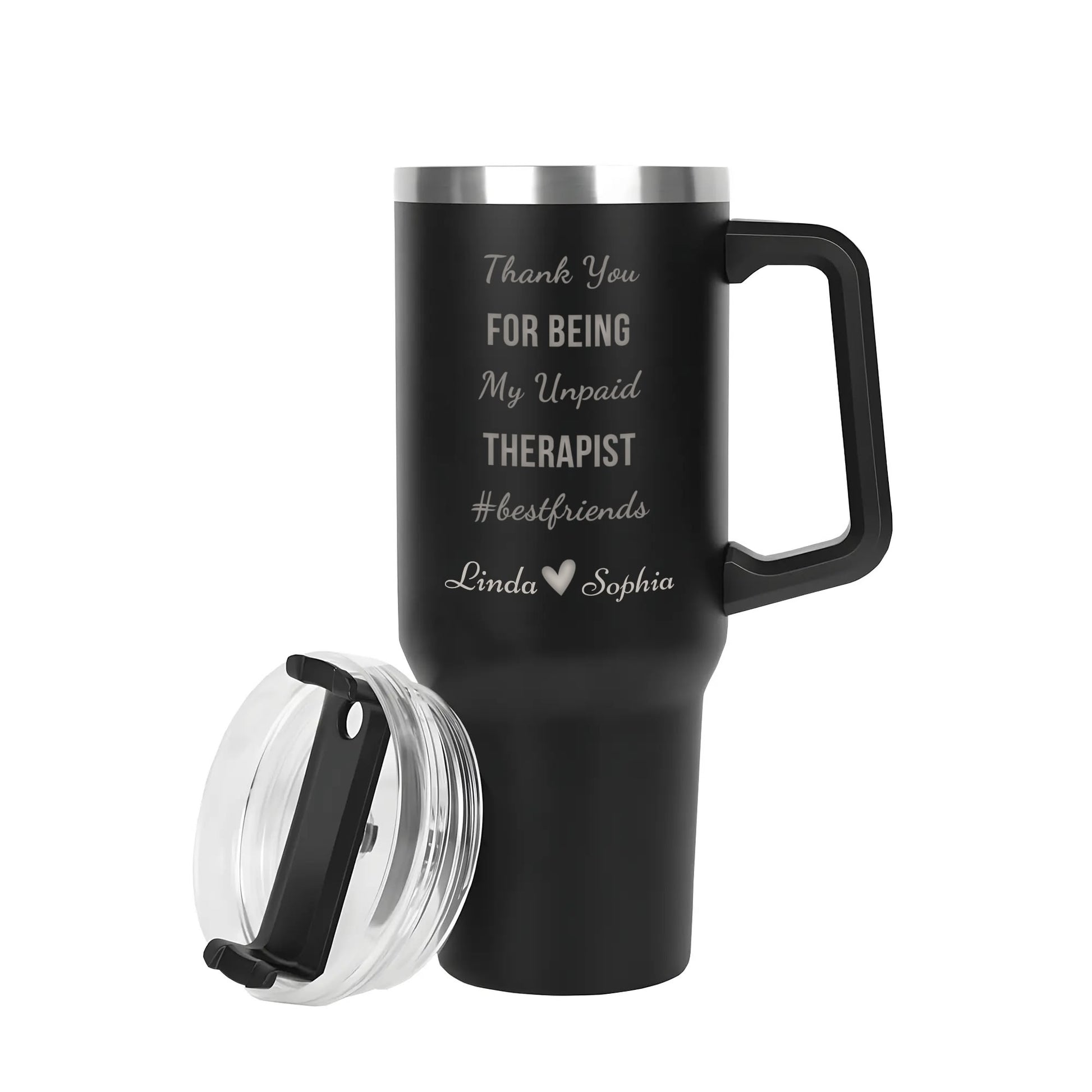 popcustoms - 40oz Stainless Steel Tumbler Travel Mug with Handle and Straw for Cup Holder Default Title