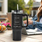 popcustoms - 40oz Stainless Steel Tumbler Travel Mug with Handle and Straw for Cup Holder