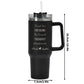 popcustoms - 40oz Stainless Steel Tumbler Travel Mug with Handle and Straw for Cup Holder