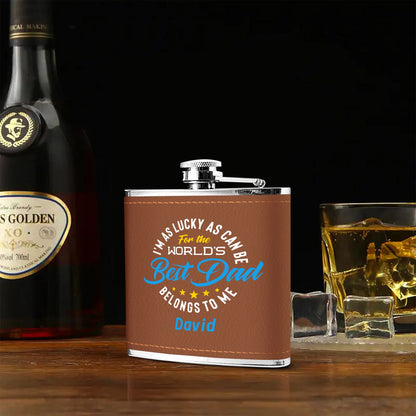 popcustoms - Custom Leather Wrapped Stainless Steel 6oz Flask Default Title